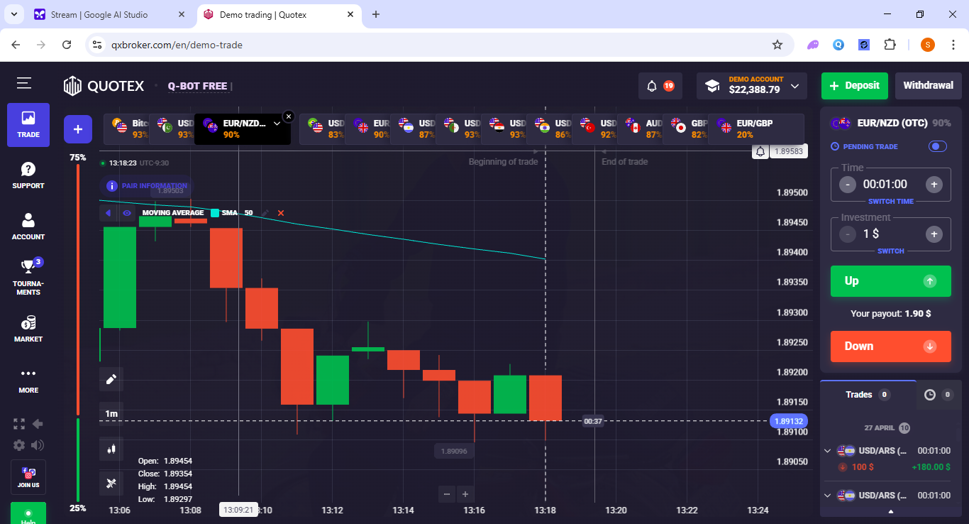 website or trader service 